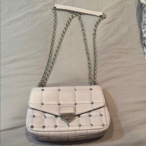Lavender Quilted Chain Shoulder Bag